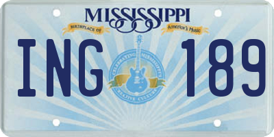 MS license plate ING189