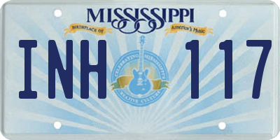 MS license plate INH117