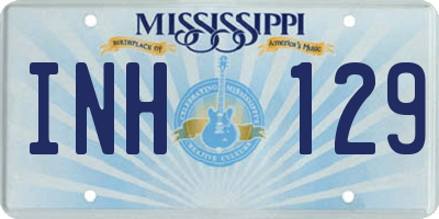 MS license plate INH129
