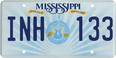 MS license plate INH133