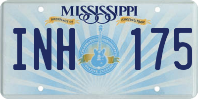 MS license plate INH175