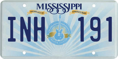 MS license plate INH191