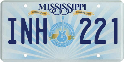 MS license plate INH221