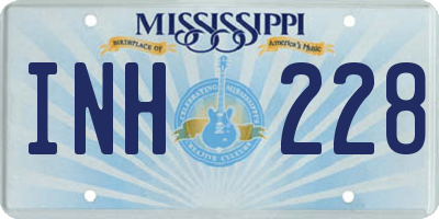 MS license plate INH228