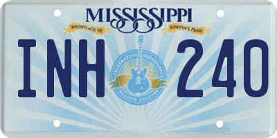 MS license plate INH240
