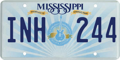 MS license plate INH244