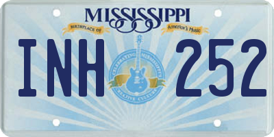 MS license plate INH252