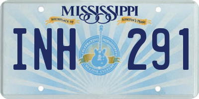 MS license plate INH291