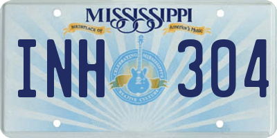MS license plate INH304