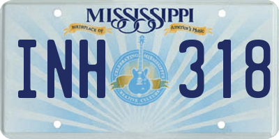 MS license plate INH318