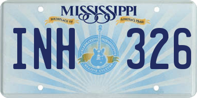 MS license plate INH326