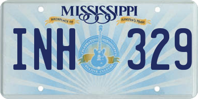 MS license plate INH329