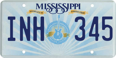 MS license plate INH345