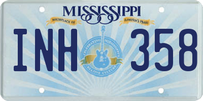 MS license plate INH358