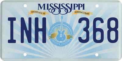 MS license plate INH368