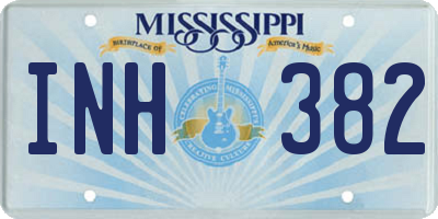 MS license plate INH382