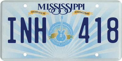 MS license plate INH418