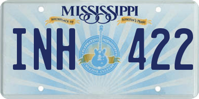 MS license plate INH422