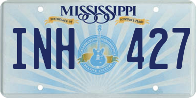 MS license plate INH427