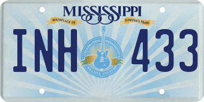 MS license plate INH433