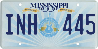 MS license plate INH445