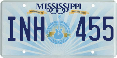 MS license plate INH455
