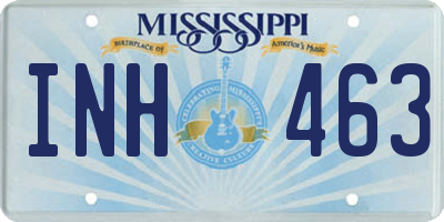 MS license plate INH463