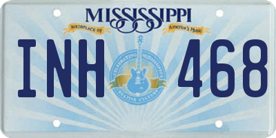 MS license plate INH468