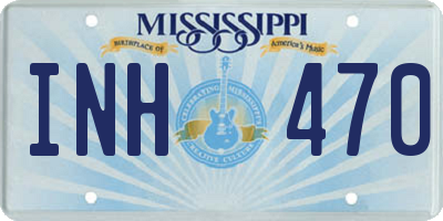 MS license plate INH470