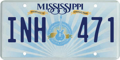 MS license plate INH471