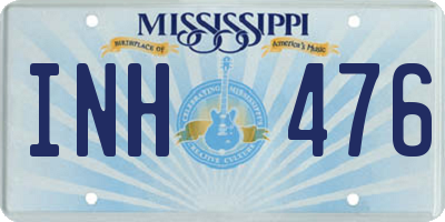 MS license plate INH476