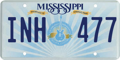 MS license plate INH477