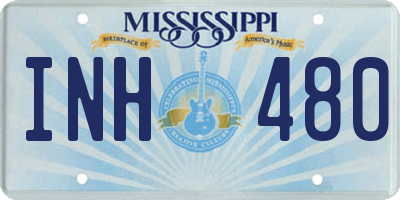 MS license plate INH480