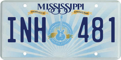 MS license plate INH481