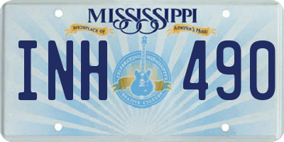 MS license plate INH490