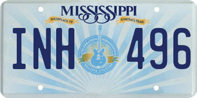 MS license plate INH496