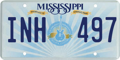 MS license plate INH497