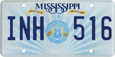 MS license plate INH516