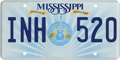 MS license plate INH520