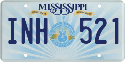 MS license plate INH521