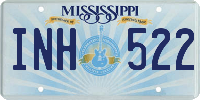 MS license plate INH522