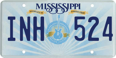 MS license plate INH524