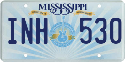 MS license plate INH530