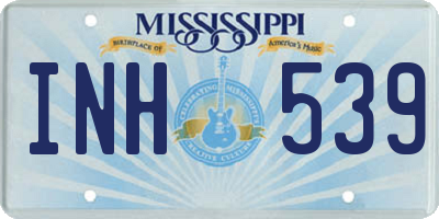 MS license plate INH539