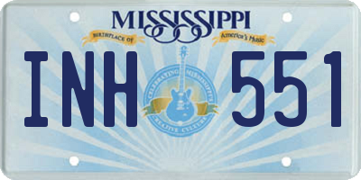 MS license plate INH551
