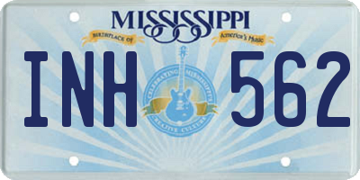 MS license plate INH562