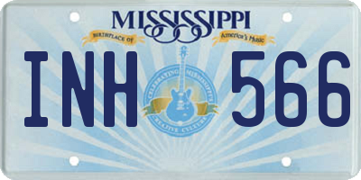 MS license plate INH566