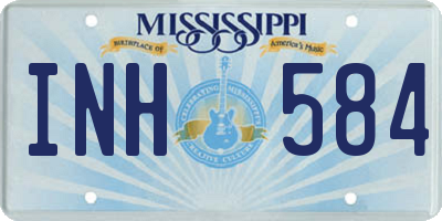 MS license plate INH584