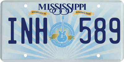 MS license plate INH589