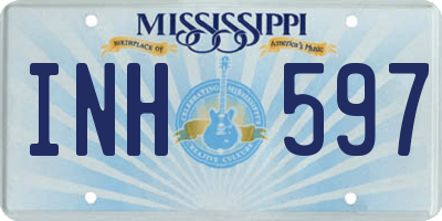 MS license plate INH597